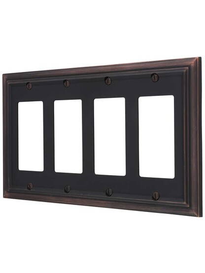 Georgian Quad-GFI Switch Plate in Aged Bronze.